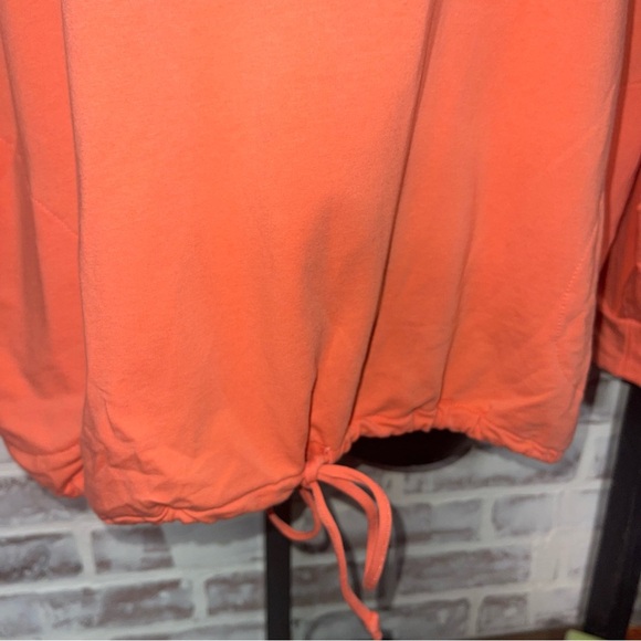 BElle Orange Sweatshirt Relaxed Fit Tie Front - Picture 4 of 6